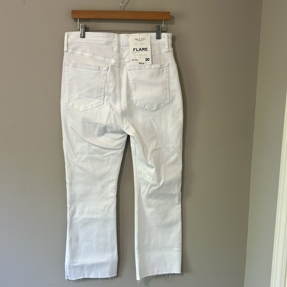 RAG and BONE Casey Flare High Rise Ankle Flare Jean Optic White Sz 30 NEW - Picture 7 of 15